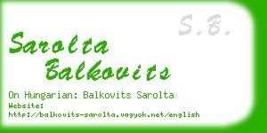 sarolta balkovits business card